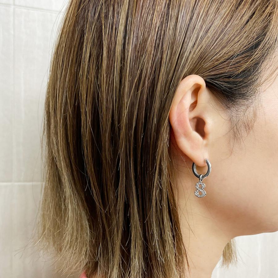 K18 WG シングル中折れフープピアス 2×15mm ホワイトゴールド 1