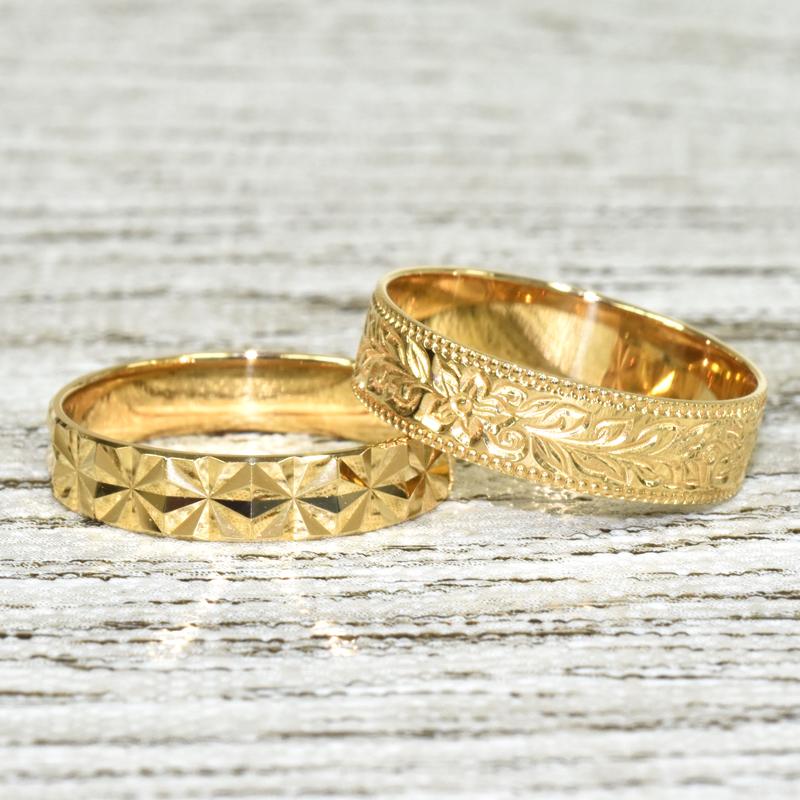 K18 ペアリング 11号 13号 総重量6.62g 金 指輪 刻印あり 13号、k18リング、刻印有り K18 ペアリング 11号 13号 総重量6.62