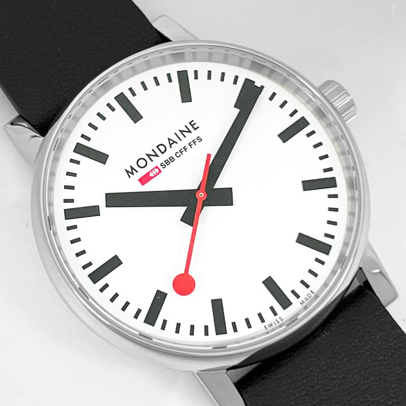MONDAINE（モンディーン） 腕時計 40mm ブラックヴィーガンレザー EVO2 