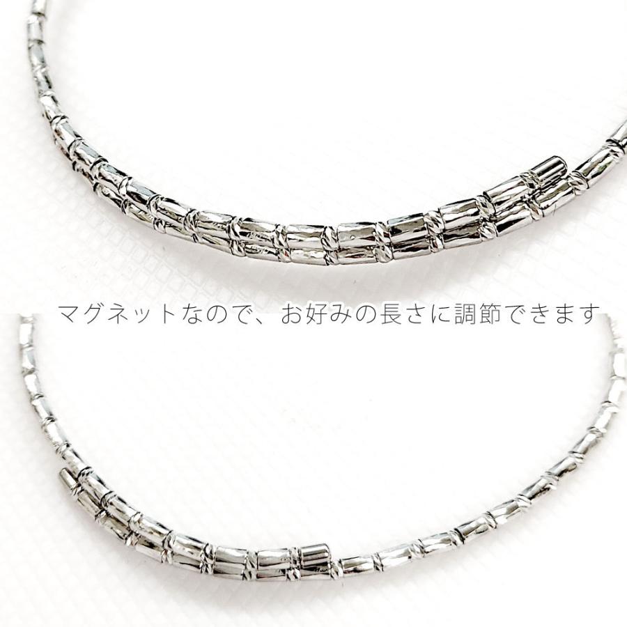 Pt850 ワイヤーネックレス　ブレスレット マグネット 重量14.6g Pt850 マグネット ミラーボールブレスレット プラチナ形状記憶 刻印
