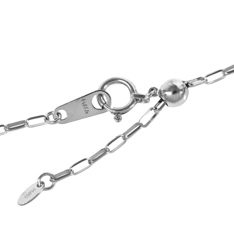 Pt850 1.7mm幅 50cm ミラーノ17 スライドアジャスター付き プラチナ ネックレスチェーン 送料無料 新品 日本製 ori24の画像