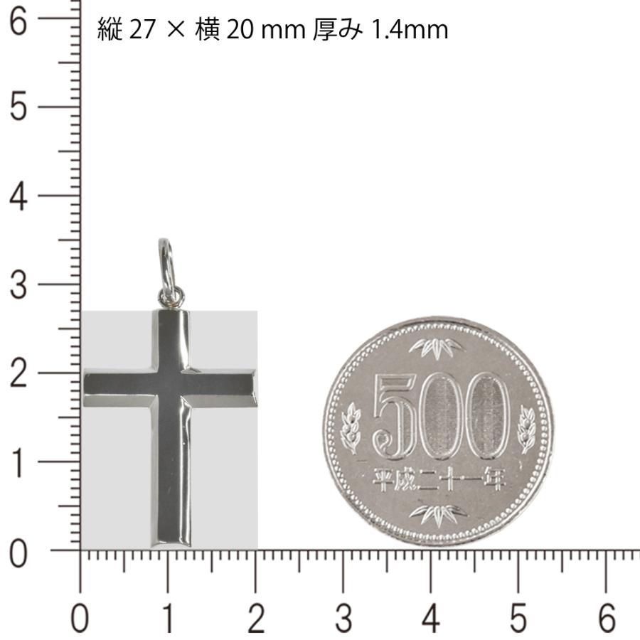 Pt850 シンプルクロス27 ペンダントトップ クロス 十字架 チャーム ヘッド プラチナ 喜平用 メンズ ネックレスの画像