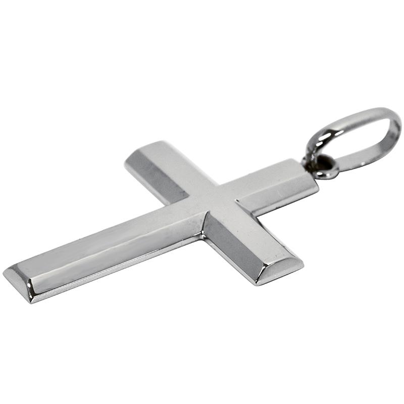Pt850 シンプルクロス27 ペンダントトップ クロス 十字架 チャーム ヘッド プラチナ 喜平用 メンズ ネックレスの画像