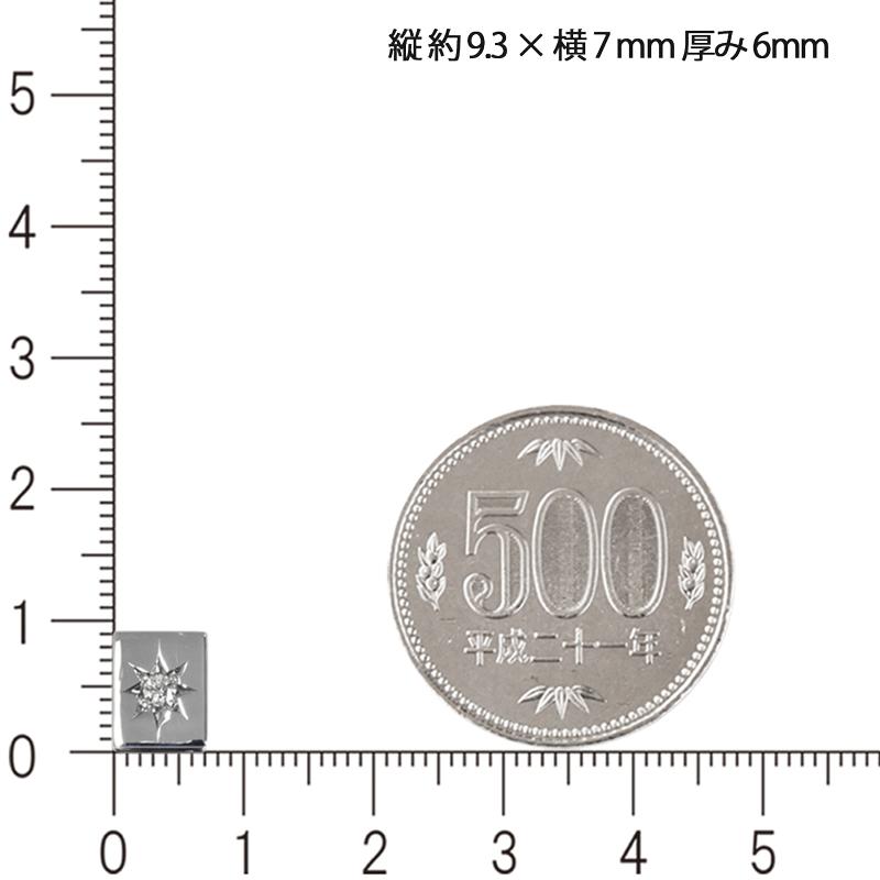 Pt900 ダイヤ 1Pプレート9 喜平用 50g専用 ペンダントトップ ダイヤモンド プラチナ チャーム 五光留め メンズ 日本製 ori24の画像