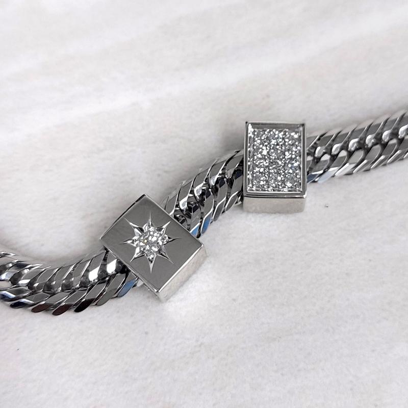 Pt900 ダイヤ パヴェプレート9 喜平用 50g専用 ペンダントトップ ダイヤモンド プラチナ チャーム メンズ 日本製 ori24 |  | 08