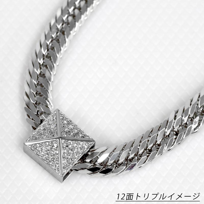 Pt900 ダイヤ スタッズパヴェプレート9 喜平用 50g 専用 ペンダントトップ ダイヤモンド プラチナ チャーム メンズ 日本製 ori24の画像