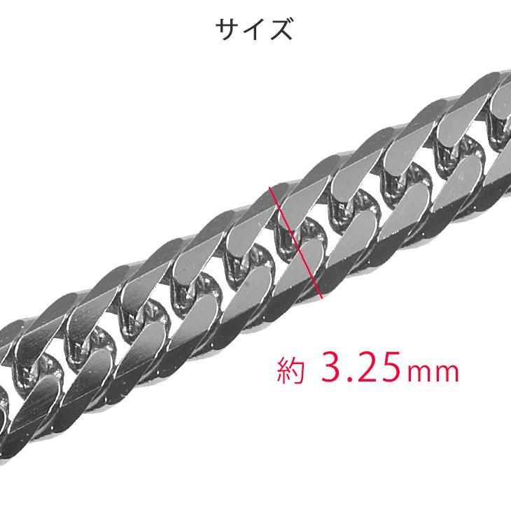 Pt850 6面ダブル 50cm 20g 喜平ネックレス 3.25mm幅 プラチナ