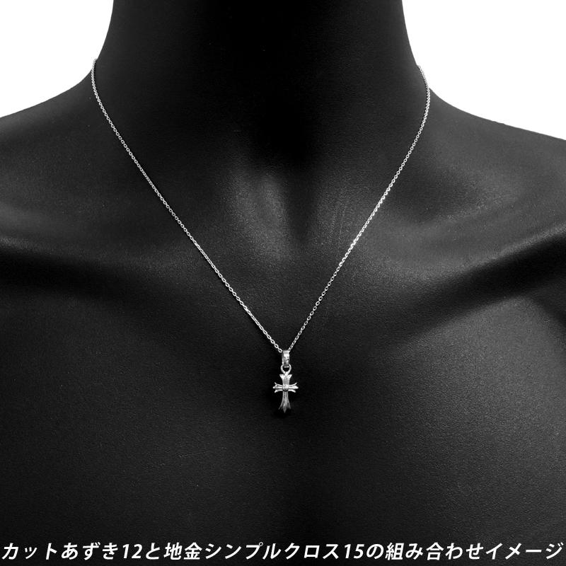 Pt850 1.2mm幅 45cm カットあずき12 プラチナ ネックレスチェーン 3g前後 スライドアジャスター付き 小豆 日本製 送料無料の画像