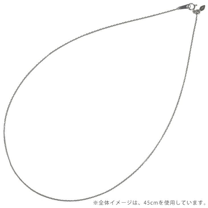 Pt850 1.4mm幅 50cm カットあずき14 ネックレスチェーン 4g前後 プラチナ スライドアジャスター付き 小豆 日本製 送料無料の画像