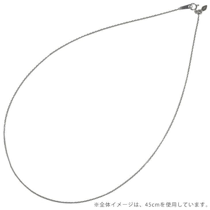 Pt850 1.4mm幅 55cm カットあずき14 ネックレスチェーン プラチナ 4g前後 スライドアジャスター付き 小豆 日本製 送料無料の画像