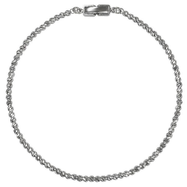 Pt850 2mm幅 ダイヤカットミラーボール20 ブレスレット プラチナ 全長