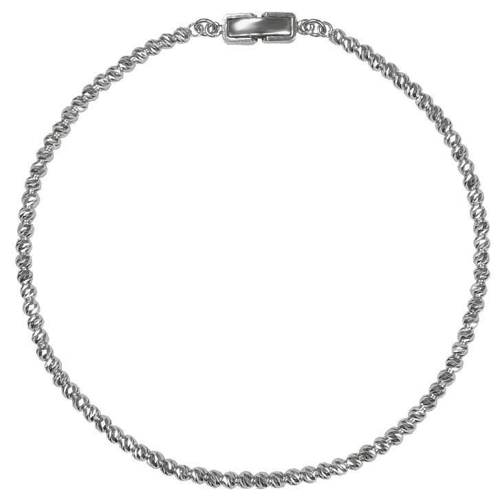 Pt850 3mm幅 ダイヤカットミラーボール30 ブレスレット 16cm 6g前後  メンズ レディース プラチナ 新品 送料無料 ori24の画像