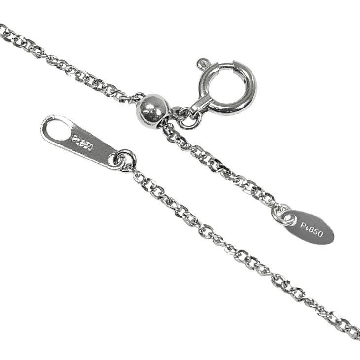 Pt850 1.0mm幅 45cm スクリューあずき10 プラチナ ネックレスチェーン 2g前後 スライドアジャスター付き ツイスト 小豆 アズキチェーンの画像