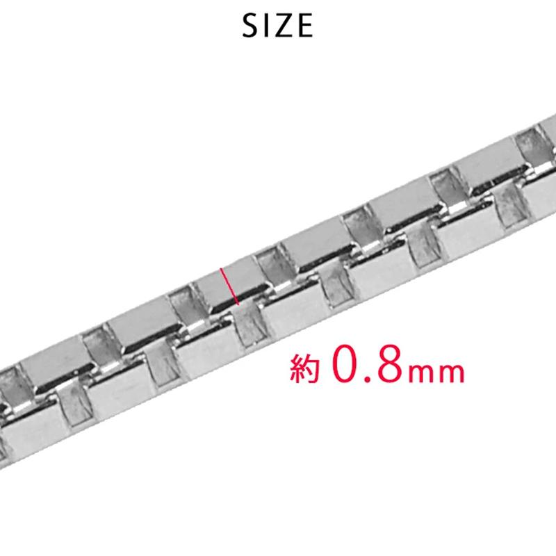 Pt850 ベネチアン8 スライドピン 45cm ベネチアンチェーン ネックレス 0.8mm幅 スライドアジャスター プラチナ ジェンダーレス 送料無料の画像