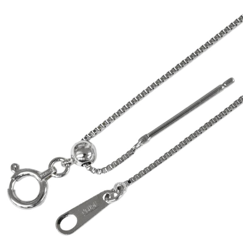 Pt850 ベネチアン8 スライドピン 45cm ベネチアンチェーン ネックレス 0.8mm幅 スライドアジャスター プラチナ ジェンダーレス 送料無料の画像