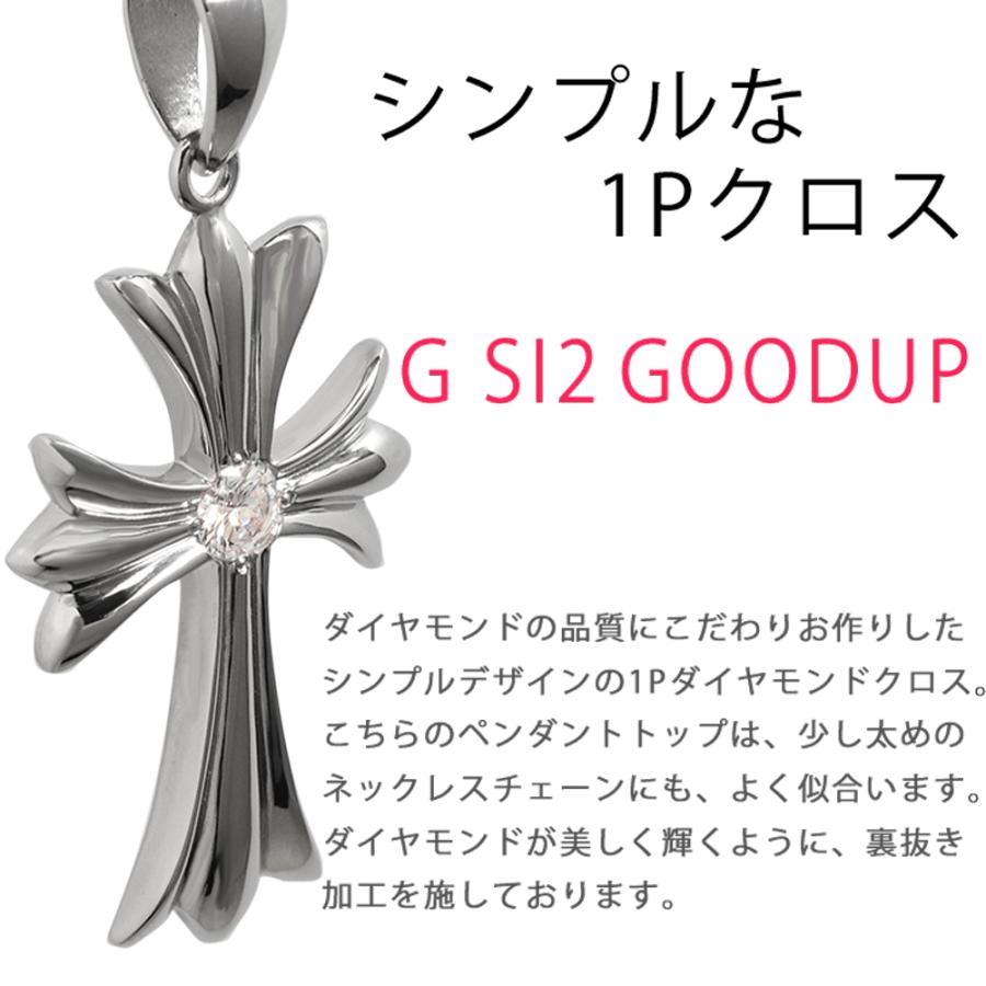 Pt900 1Pクロス30 丸バチカン ダイヤモンド ペンダントトップ 0.213ct
