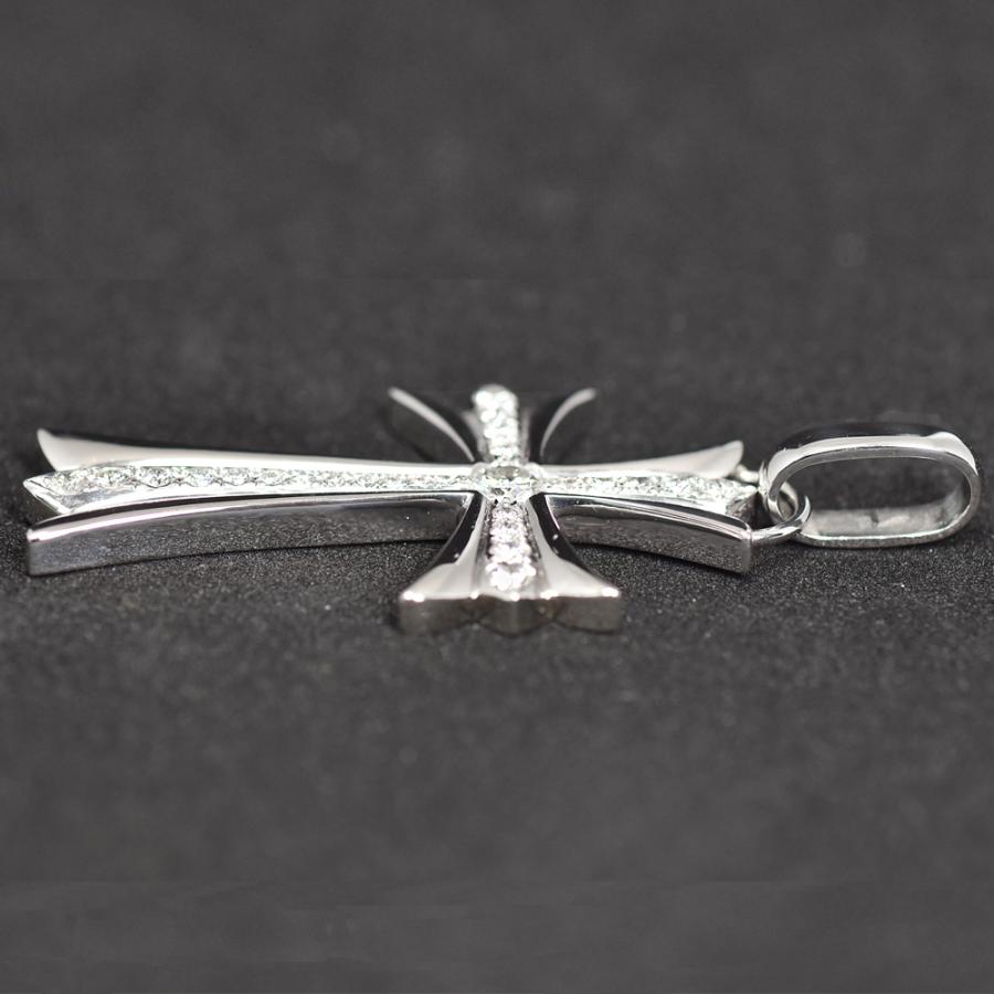 プラチナpt900ペンダントトップ　クロス　ダイヤ0.5ct 0.88 g Pt900 クロス50 楕円バチカン 鑑定書付き プラチナ ペンダントトップ