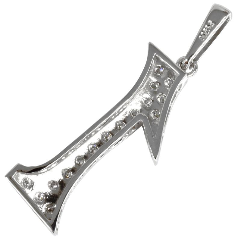 Pt900 ダイヤナンバー ラージ 25mm ペンダントトップ 1 ダイヤモンド