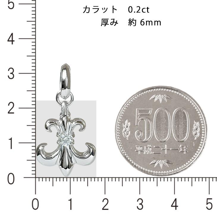 Pt900 百合の紋章22 プラチナ ペンダントトップ 0.2ct 鑑定書付 G SI