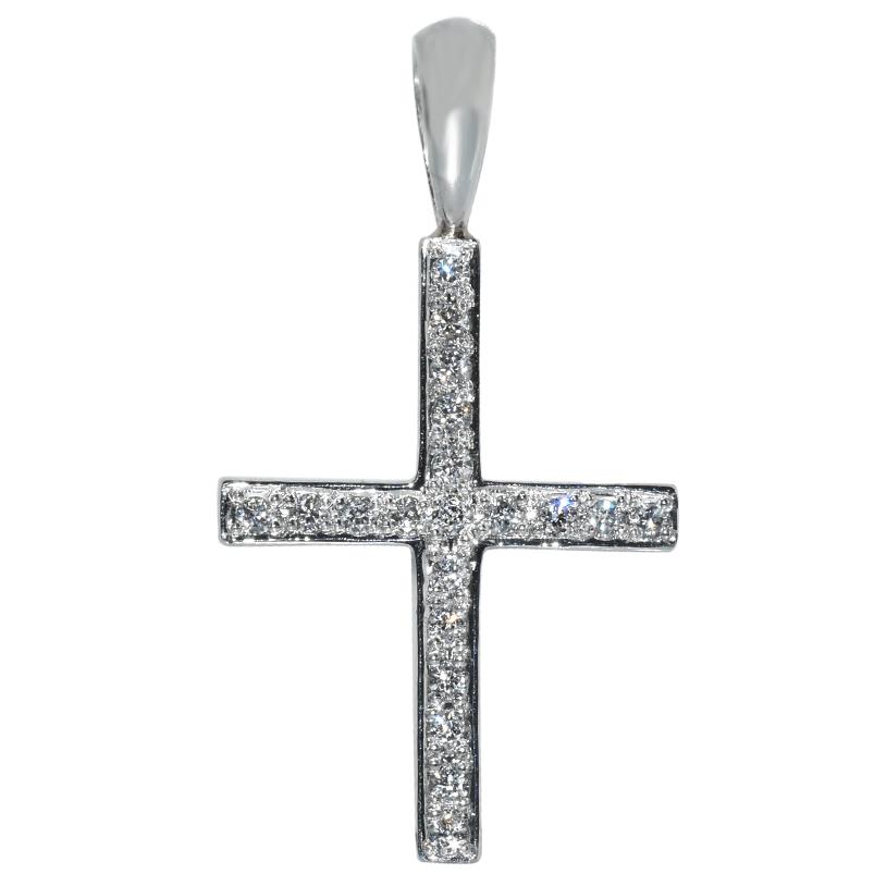 Pt900 ダイヤモンドクロス15 ペンダントトップ 鑑別書付き 十字架 数字