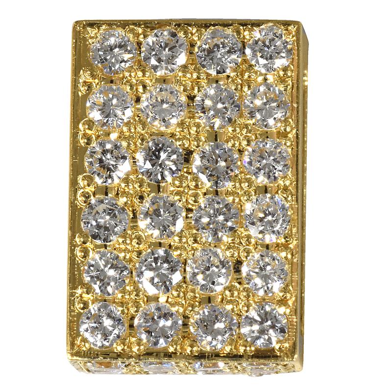 K18 ダイヤ オールパヴェプレート11 ペンダントトップ ダイヤモンド ゴールド 18金 チャーム 喜平 50g専用 メンズ 日本製 ori24 |  | 02