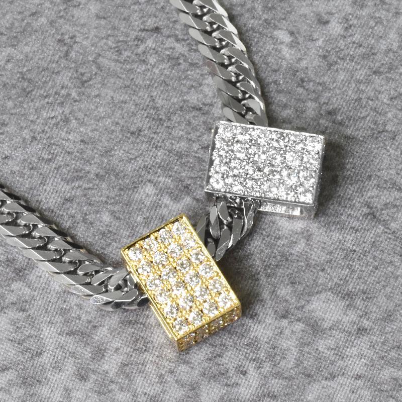 Pt900 ダイヤ オールパヴェプレート11 ペンダントトップ ダイヤモンド プラチナ チャーム 喜平用 50g専用 メンズ 日本製 ori24 |  | 01