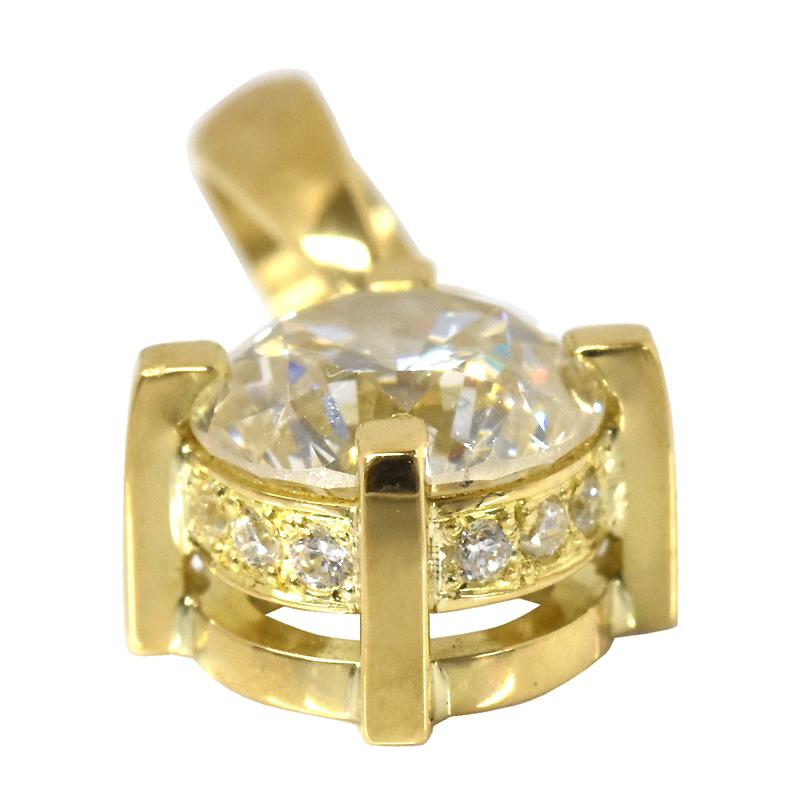 専用JC33★高級 大粒ダイヤモンド1ct K24 ヘッド 鑑別付 K18 メンズ 4本爪 ダイヤモンド ペンダントトップ 1.030ct K SI2 GOOD