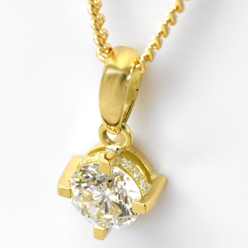 K18 メンズ 4本爪 ダイヤモンド ペンダントトップ 1.030ct K SI2 GOOD