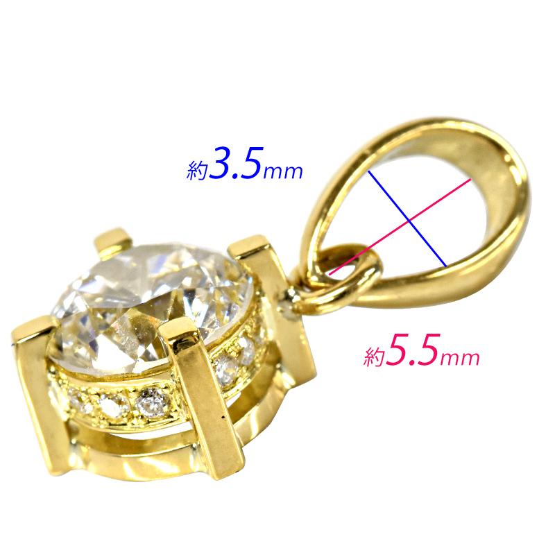 K18 メンズ 4本爪 ダイヤモンド ペンダントトップ 1.030ct K SI2 GOOD