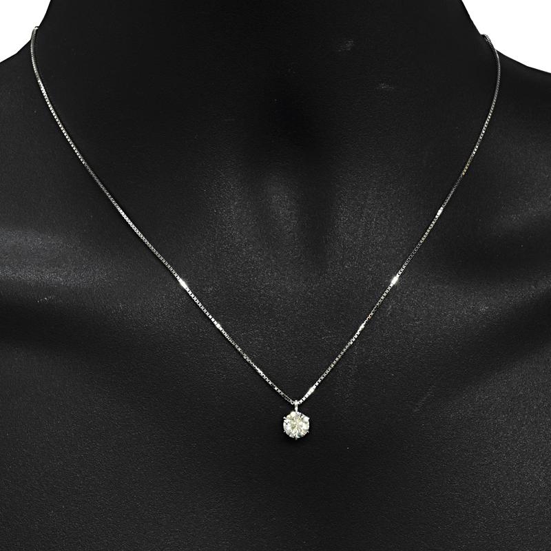 Pt900・Pt850 1.5ct ダイヤモンド 一粒 ペンダントネックレス 1.504ct 