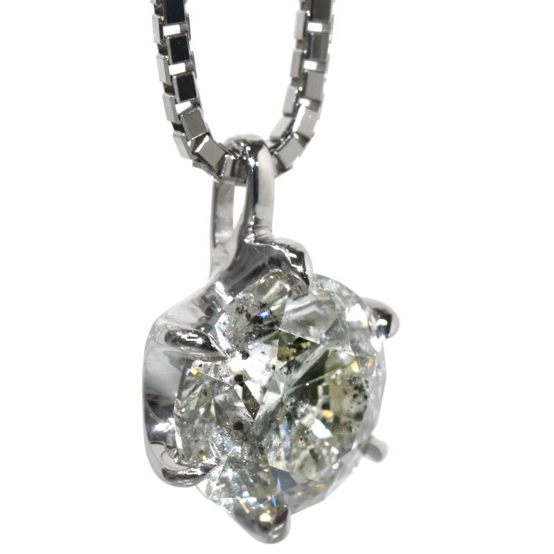 Pt900・Pt850 1.5ct ダイヤモンド 一粒 ペンダントネックレス 1.504ct 