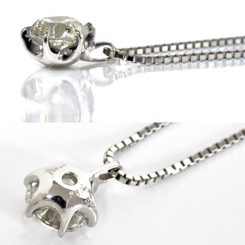 Pt900・Pt850 1.5ct ダイヤモンド 一粒 ペンダントネックレス 1.504ct 