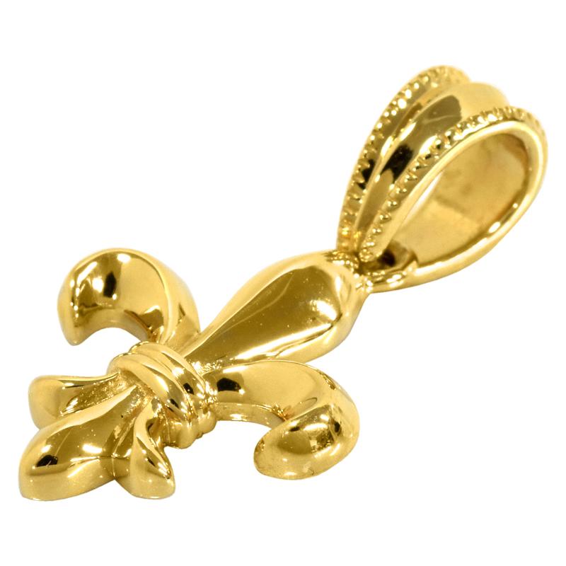 K18 百合の紋章12 ペンダントトップ 18金 イエローゴールド 小さめ 小ぶり 軽量 無垢 メンズ ori24 |  | 01