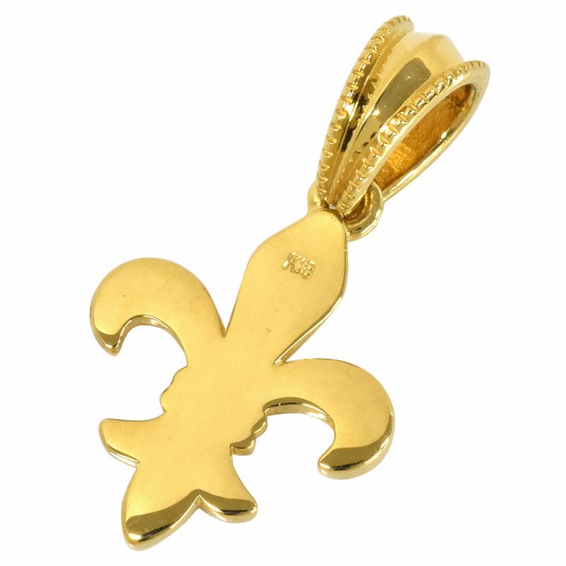 K18 百合の紋章12 ペンダントトップ 18金 イエローゴールド 小さめ 小ぶり 軽量 無垢 メンズ ori24 |  | 02