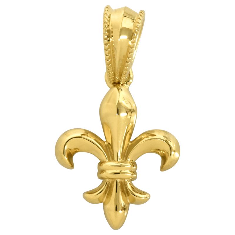 K18 百合の紋章12 ペンダントトップ 18金 イエローゴールド 小さめ 小ぶり 軽量 無垢 メンズ ori24 |  | 04