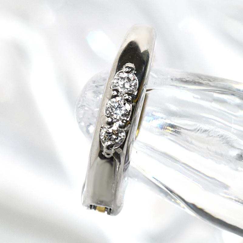 Pt950 K18 1個 シングル ピアスみたいなイヤリング 2.5×12mm ダイヤモンド フープ ピアリング リバーシブル 小ぶり 2.5mm 12mm |  | 04