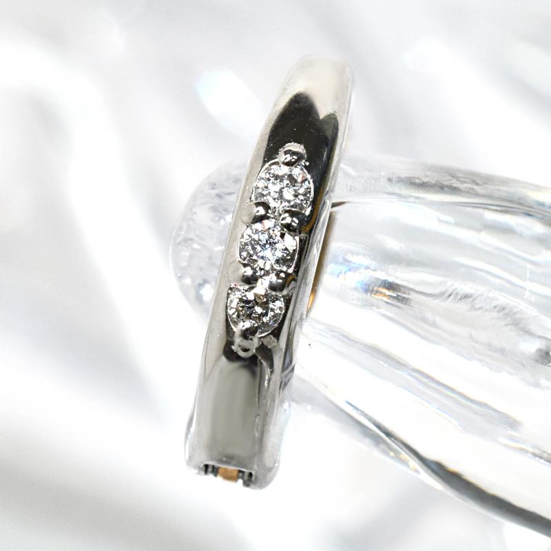 Pt950 K18PG 1個 シングル ピアスみたいなイヤリング 2.5×12mm ダイヤモンド フープ ピアリング リバーシブル 小ぶり 2.5mm 12mm |  | 04