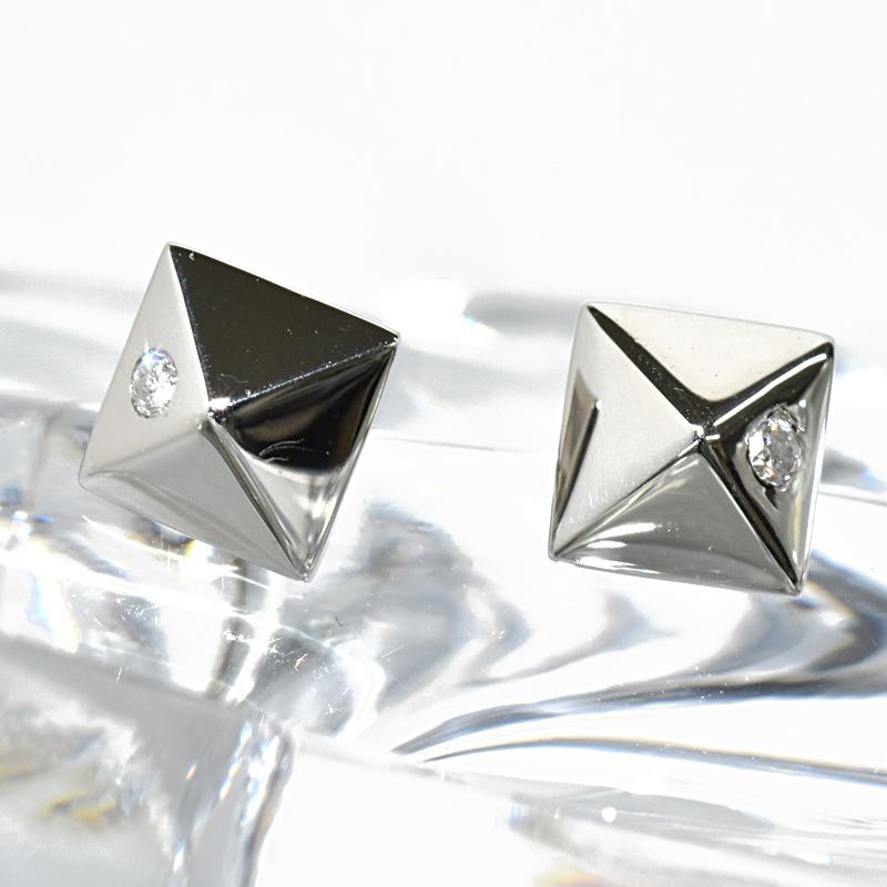 Pt900 ダイヤ スタッズ5 ピアス 両耳 ペア ダイヤモンド プラチナ メンズ レディース ジュエリー ダイアモンド |  | 01