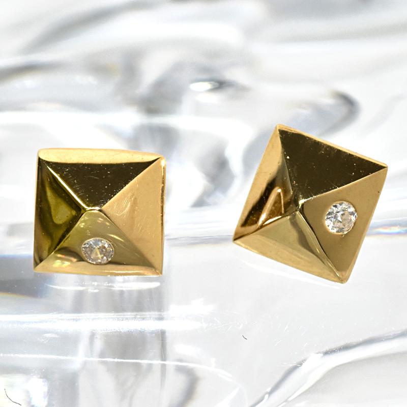 K18 ダイヤ スタッズ5 ピアス 両耳 ダイヤモンド イエローゴールド 18金 YG メンズ レディース  ジュエリー ダイアモンド |  | 01