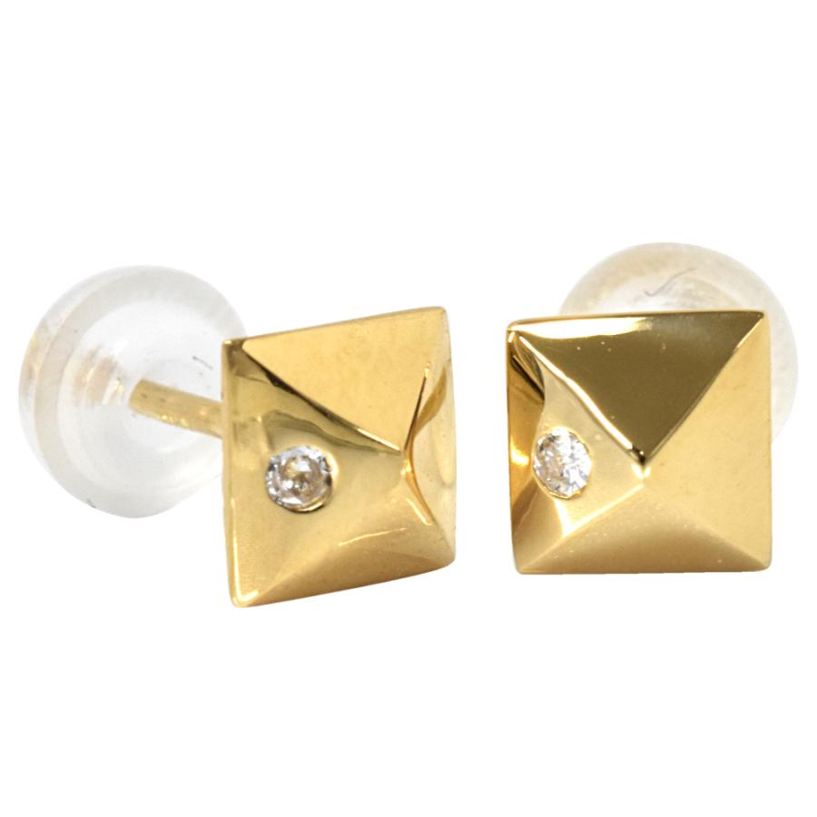 K18 ダイヤ スタッズ5 ピアス 両耳 ダイヤモンド イエローゴールド 18金 YG メンズ レディース  ジュエリー ダイアモンド |  | 02