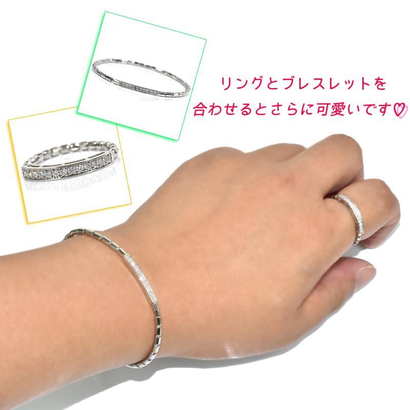 K18 ストレッチリング 伸縮 ミラーボール ダイヤモンドリング 0.15ct