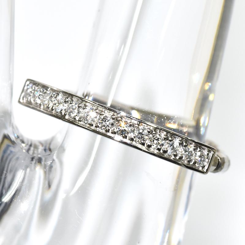 Pt950 ストレッチリング 伸縮 ミラーボール 0.15ct ダイヤモンドリング ハーフエタニティ フリーサイズ プラチナ 刻印入り 新品の画像