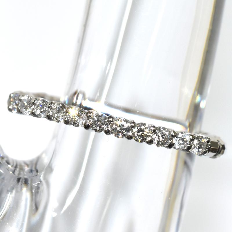 Pt950 ストレッチリング 伸縮 ミラーボール ダイヤモンドリング 0.2ct