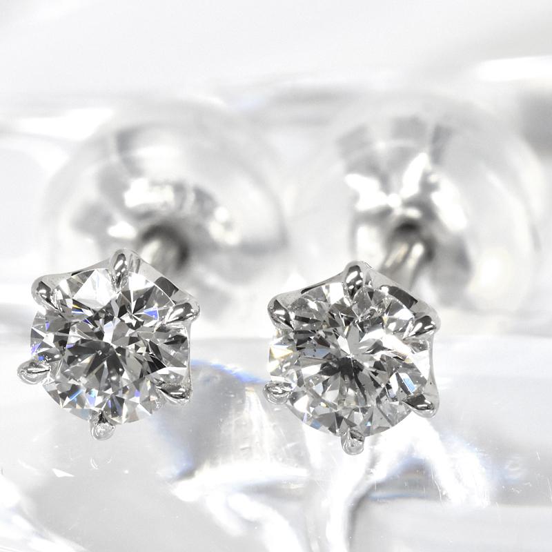 Pt900 ダイヤピアス 0.4ct 0.2ct×0.2ct F SI1 VG 鑑定書付き