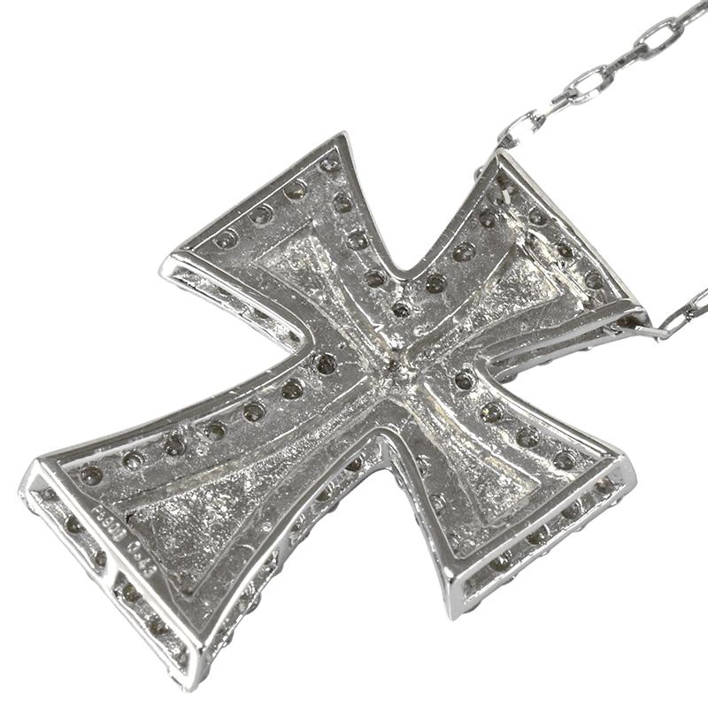 Pt900 Pt850 クロス18 ダイヤモンドペンダントネックレス 0.43ct ネックレス クロス 十字架 ダイヤモンド メンズ ネックレス ori24の画像