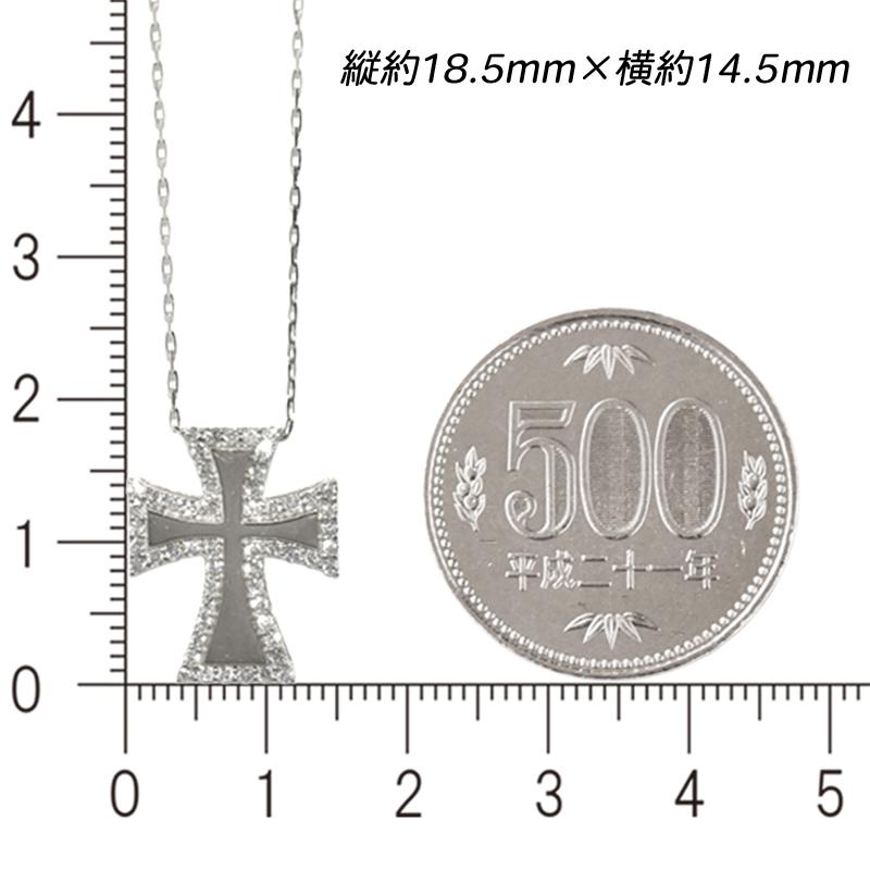 Pt900 Pt850 クロス18 ダイヤモンドペンダントネックレス 0.43ct ネックレス クロス 十字架 ダイヤモンド メンズ ネックレス ori24の画像