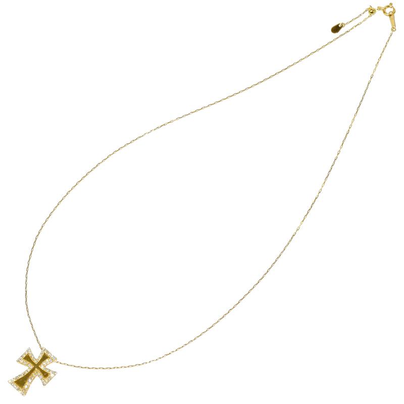 K18 クロス18 ダイヤモンドペンダントネックレス 0.43ct ネックレス クロス 十字架 ダイヤモンド メンズ ネックレス ori24の画像