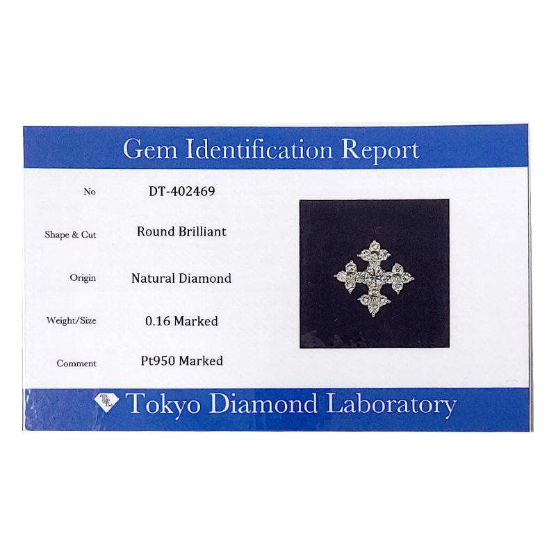 Pt950/Pt900 0.32ct アイアンクロスダイヤピアス プラチナ ダイヤモンド 十字架 クロス 0.16ct×2 合計 0.320ct メンズ レディースの画像