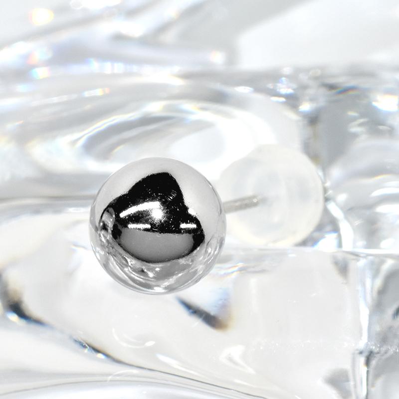 Pt900 シングル 片耳 1個 丸玉ピアス 7mm スタッドピアス プラチナ メンズ レディース ジュエリー 送料無料 |  | 02