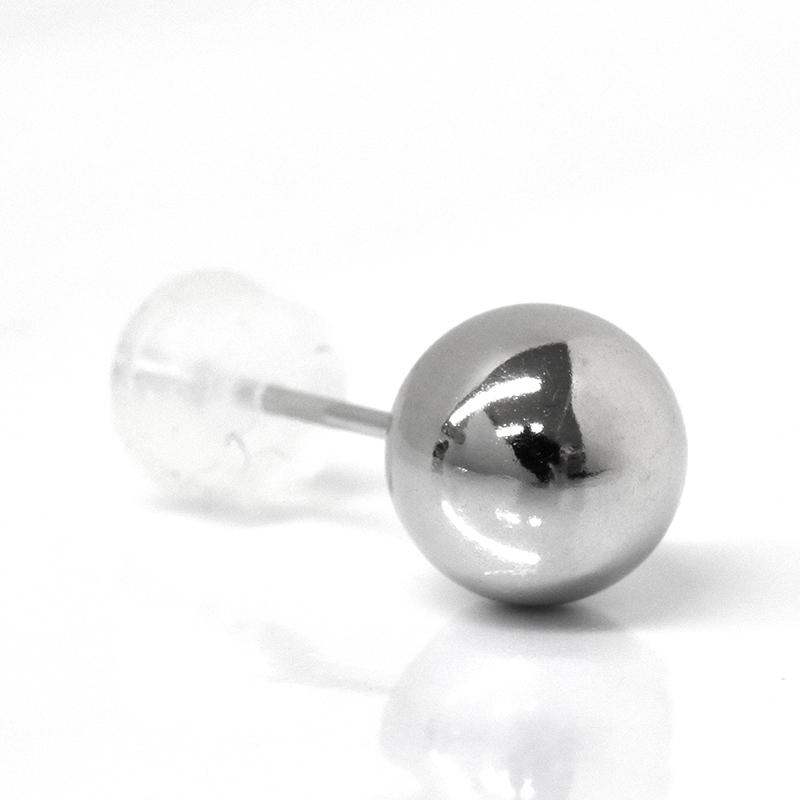 Pt900 シングル 片耳 1個 丸玉ピアス 7mm スタッドピアス プラチナ メンズ レディース ジュエリー 送料無料 |  | 03